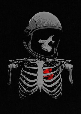 Astronaut Skeleton with Red Heart