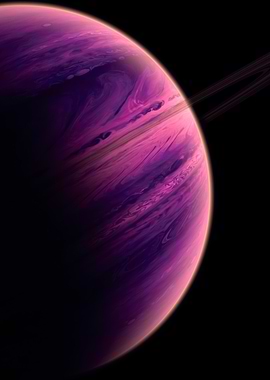 Purple Planet in Space