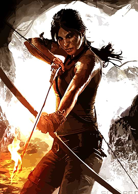 Lara Croft with Bow and Arrow