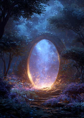 Magical Portal in Enchanted Forest