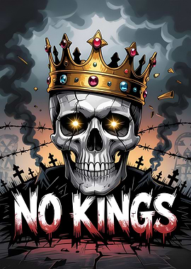 Skull King with Crown 'No Kings'