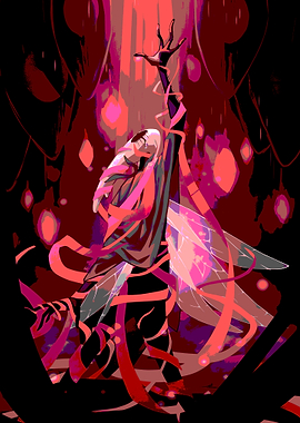 Abstract Figure in Red and Black