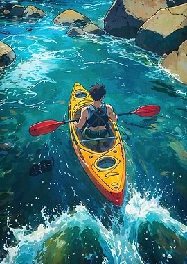 Kayaking Adventure Anime Style
