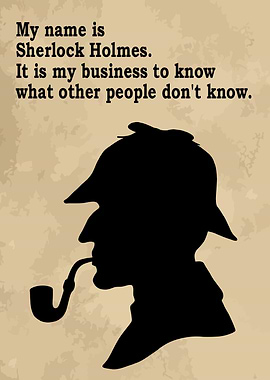 Sherlock Holmes Silhouette with Quote