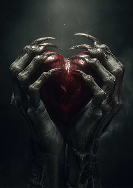 Monster Hands Holding a Heart