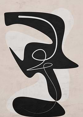 Abstract Black and White Figure Art
