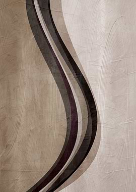 Abstract Beige and Brown Wavy Lines