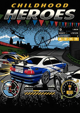 Childhood Heroes: Racing Game Poster