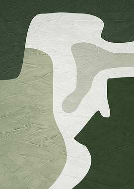 Abstract Green and White Art