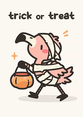 Flamingo Mummy Trick or Treat