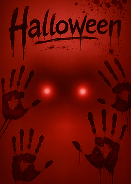 Halloween Spooky Red Handprints