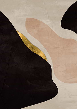 Abstract Shapes with Gold Accent