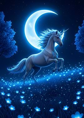 Unicorn in Moonlight