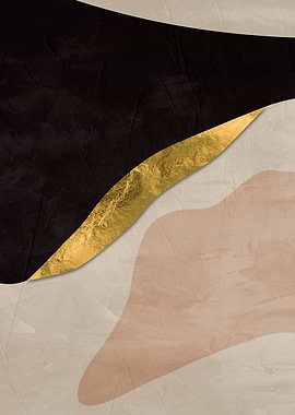 Abstract Shapes with Gold Accent