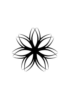 Black Floral Design on White Background