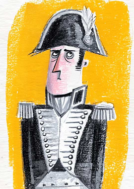 Cartoon Portrait of a Military Officer