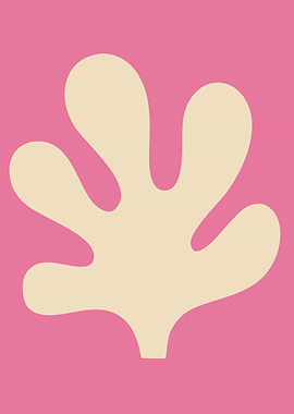 Abstract Beige Shape on Pink Background