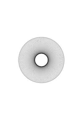 Abstract Donut Shape with Grid Pattern