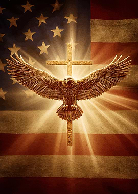 American Flag Eagle Cross