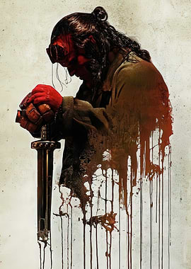 Hellboy with Sword and Stone Hand