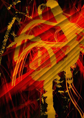 Abstract Red and Gold Nature