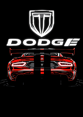 Red Dodge Viper Illustration