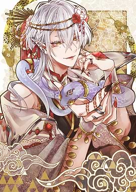 Anime Elf with Snake