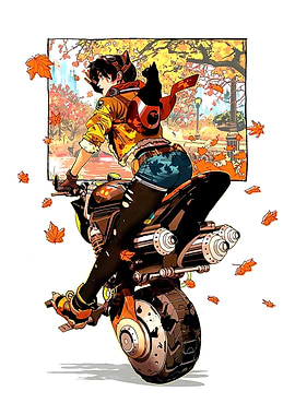 Cat women on Motorcycle