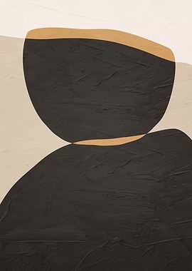 Abstract Shapes Art in Neutral Tones