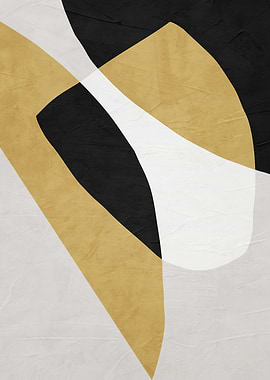 Abstract Shapes in Black, White, and Gold