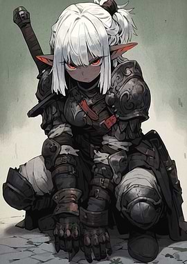 Anime Elf Warrior in Armor