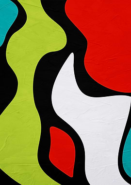 Abstract Colorful Shapes on Black Background