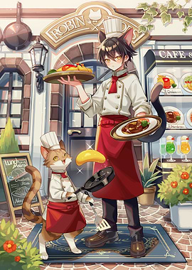 Cat Chefs at Robin's Cafe