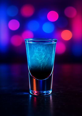 Blue Cocktail Shot Glass