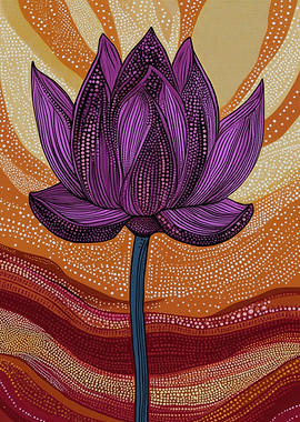Purple Lotus Flower Art