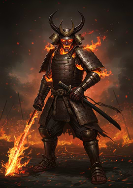 Fiery Samurai Warrior
