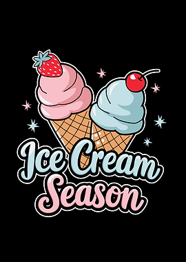 Ice Cream Season Cartoon Illustration