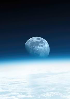 Moon over Earth's Atmosphere