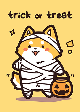 Cute Shiba Inu Mummy Halloween