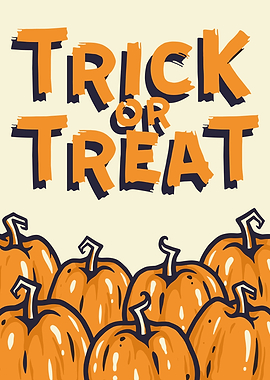 Trick or Treat Pumpkins Halloween Illustration