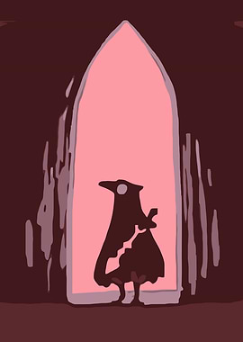 Silhouette of a Bird-like Figure