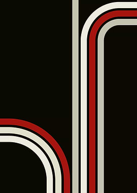 Retro Stripes on Black Background