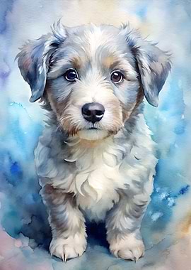 Watercolor Puppy Portrait