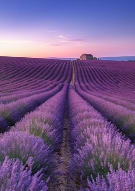 Lavender Field at Sunset