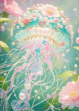 Floral Jellyfish Fantasy