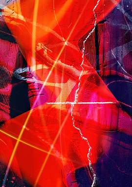 Abstract Red and Purple Photo Collage