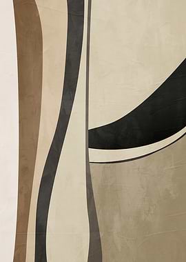 Abstract Beige and Brown Wavy Lines