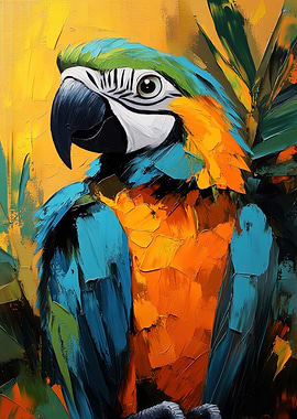 Colorful Parrot Painting
