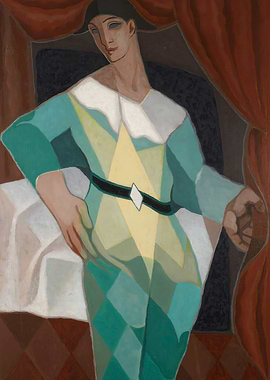 Harlequin Figure Painting, juan gris art