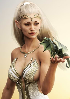 Elf Princess with Dragon